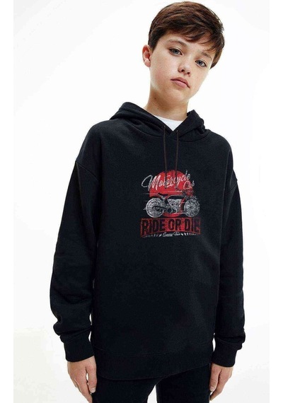 Tshirthane American Motorsiklet Club Ride Or Die Baskılı Unisex Çocuk Sweat Siyah