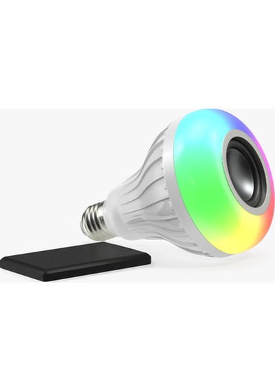 Hoparlör & Bluetooth Rgb Ampul Uzaktan Kumanadalı E27 Duy Beyaz I