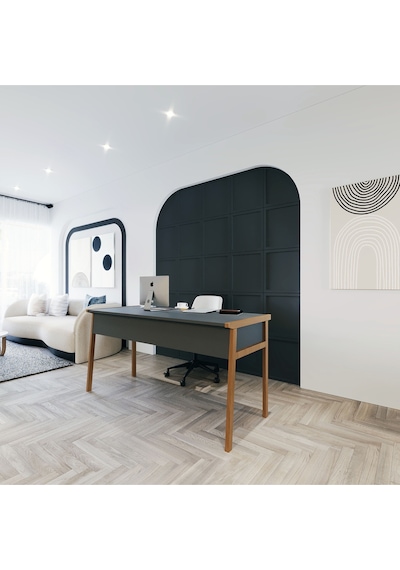 Zenith Çalışma Masası 150cm Antrasit Ceviz