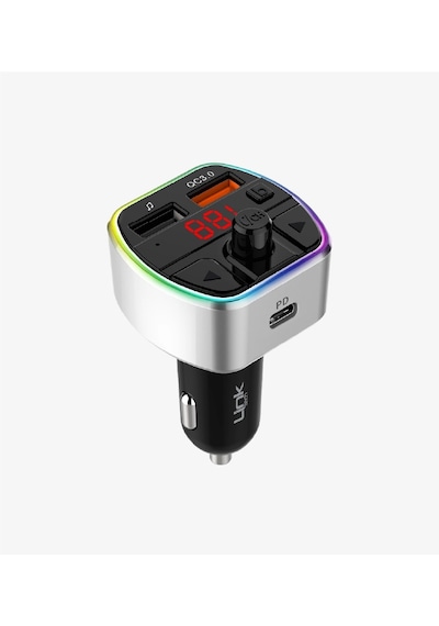 Linktech Fm Transmitter - Premium 38w Üç Girişli 5.0 Bluetooth Fm Transmitter - Çakmaklıktan Müzik