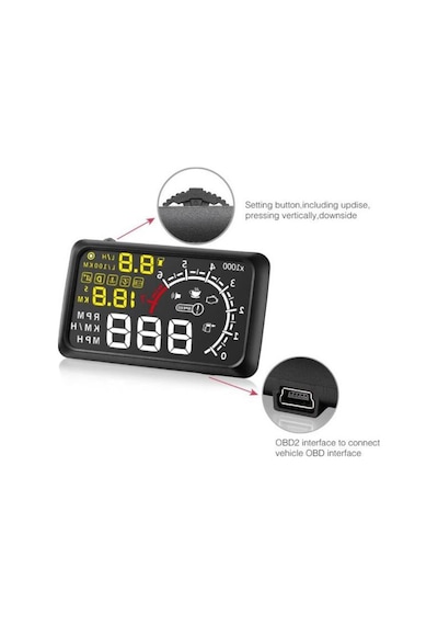 Gplus X3 Hud Head Up Display Obd Veri Yansıtıcı Hayalet Gösterge