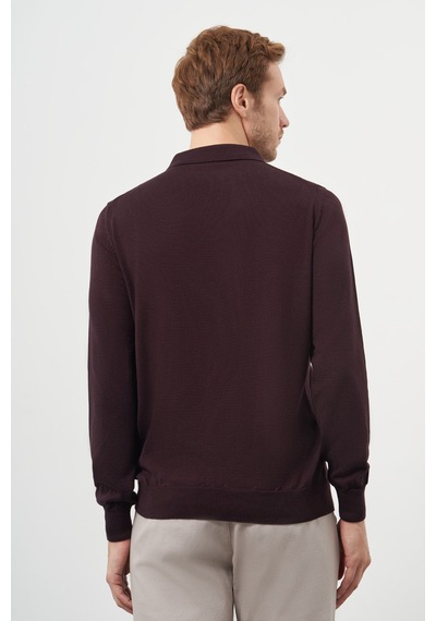 Morven Erkek Mor Basic Polo Yaka Dynamic Fit Rahat Kesim Triko 27kc017002309 Mor