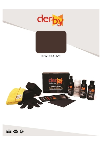 Derby Koyu Kahve Oto Torpido Plastik Trim Aksam Boyama 4 Lü Set