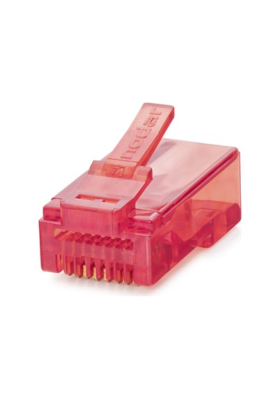 Nodar Nd2411 Cat6 Ez Rj45 Konnektör 100 Adet Plastik Kutu - Kırmızı