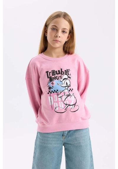 DeFacto Kız Çocuk Disney Mickey Mouse &Friends Relax Fit Bisiklet Yaka Sweatshirt D3114A824WNPN445 Pembe DeFacto Kız Çocuk Disney Mickey Mouse &Friends Relax Fit Bisiklet Yaka Sweatshirt D3114A824WNPN445 Pembe