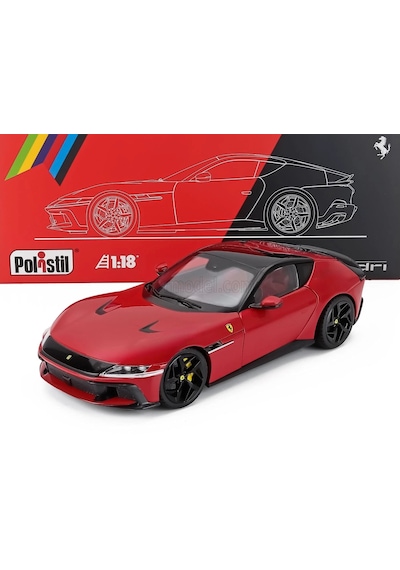 1:18 Ölçek Polistil 2024 Ferrari 12 Cılındrı + Showcase Diecast Metal Minyatür Model Araba 25cm