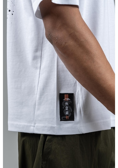 Maraton Sportswear Oversize Erkek Bisiklet Yaka Kısa Kol Basic Beyaz T-shirt 23242-beyaz