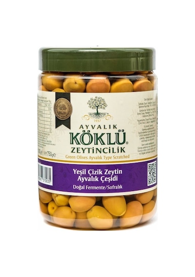 Ayvalık Köklü Zeytincilik Çizik Yeşil Zeytin Pet 1000 ML