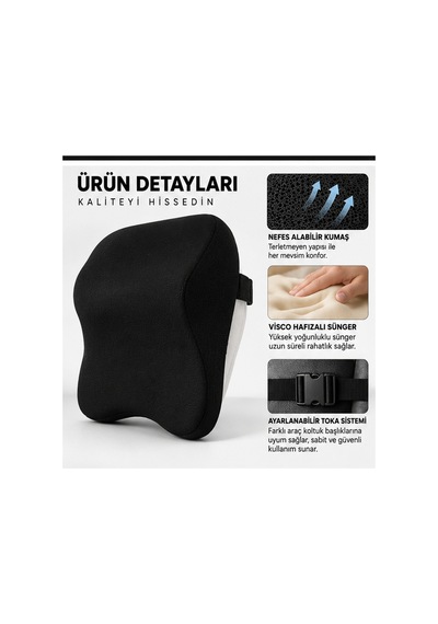 Velora Visco Araba Boyun Yastığı Ortopedik Oto Boyun Yastığı Araç Boyun Yastığı Seyahat Yastığı - 931468180