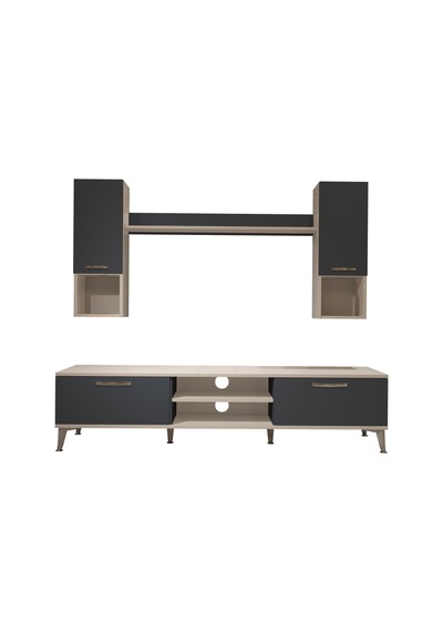 Decoraktiv Eko 5da Mdf Dvd Silver Tv Ünitesi Tv Sehpası Beyaz - Antrasit