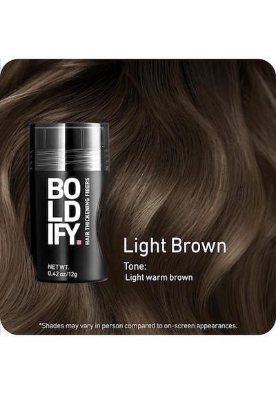Boldify Saç Dolgunlaştırıcı Kapatıcı Fiber Toz Açık Kahverengi 12gr