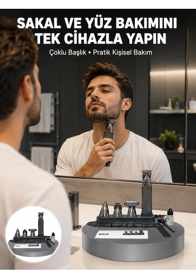 Çok Fonksiyonlu 9 U 1 Arada Tıraş Makinesi Şarjlı Saç Sakal Düzeltici Yeni Nesil