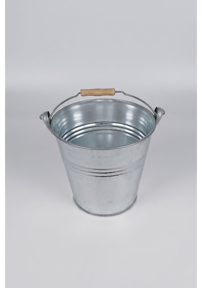 Metal Dekoratif Kova 5 Litre - 20 Cm Çok Amaçlı Saplı Galvaniz Saksılık Ve Düzenleyici Renksiz