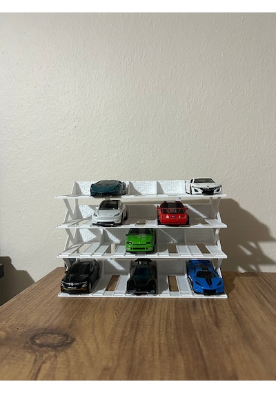 Hot Wheels Uyumlu 20 Araçlık Stand 1/64 Beyaz R3d-001-blk-2