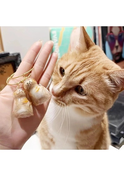 Özel Üretim Hatıra Aksesuar Kedi Şeffaf Anı Anahtarlığı - Kedi Figürlü - Karışık Model