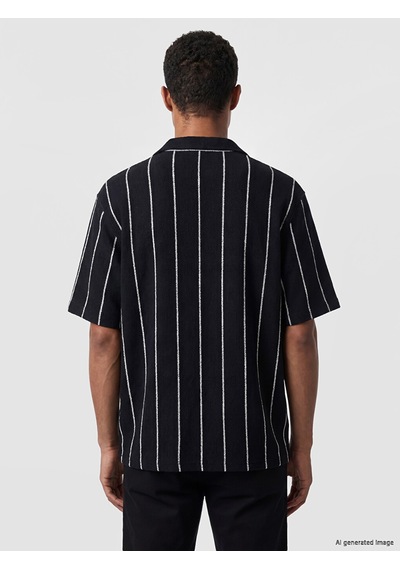 Lcw Vision Lacivert Regular Fit Çizgili Erkek Dokulu Gömlek