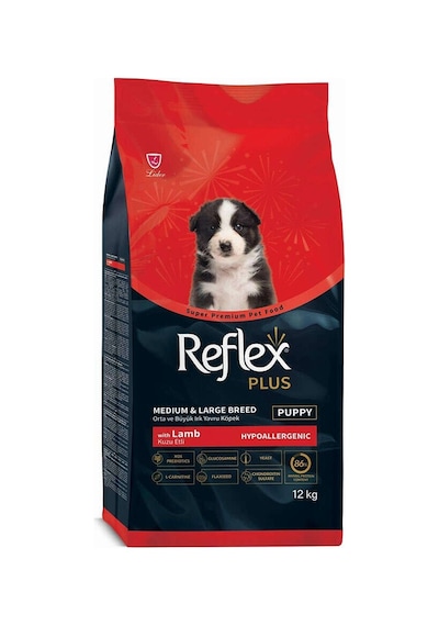 Reflex Plus Hipoalerjenik Kuzu Etli Orta Ve Büyük Irk Yavru Köpek Maması 12 Kg