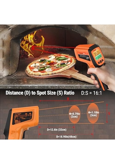 Thermopro Tp450 Endüstriyel Kızılötesi Lazer Termometre, -50 C İle 550 C Temassız Isı Ölçer Tabanca, Çift Laz