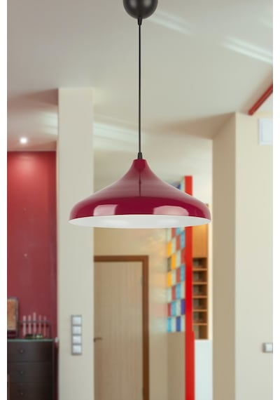 Nil Özel Tasarım Modern Dekoratif Cafe Mutfak Salon Bordo Içi Beyaz Sarkıt Tekli Avize Diğer