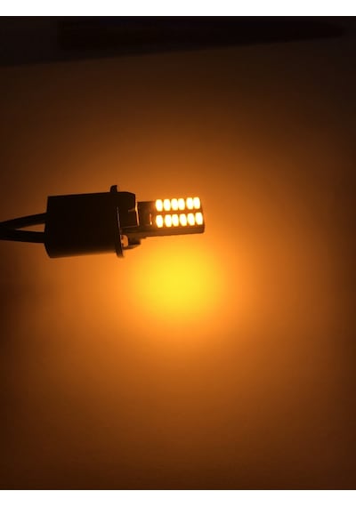 Çok Güçlü T10 Turuncu Dipsiz Led Ampul 24 Led Smd Canbus 12V