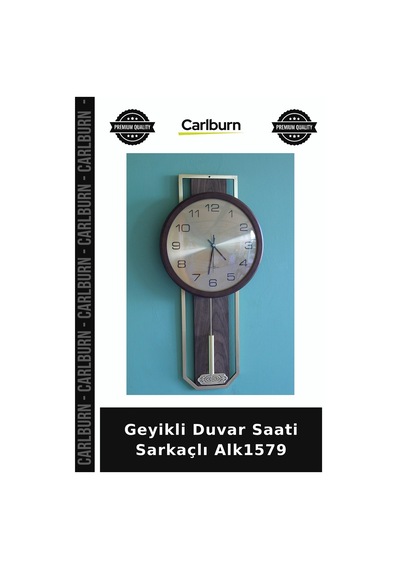 Özel Üretim Dekoratif Salon Ev Hediyesi Ahşap Görünümlü Geyikli Duvar Saati Sarkaçlı Alk1579