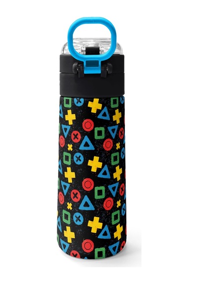 Coral High Kids Siyah Lets Play Desenli Pipetli Ve Direkt İçim Çelik Termos 500 Ml 38114 Siyah