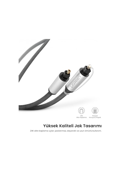 Ugreen 5.1 Dijital Toslink Optik Ses Kablosu 1.5 Metre, 10542