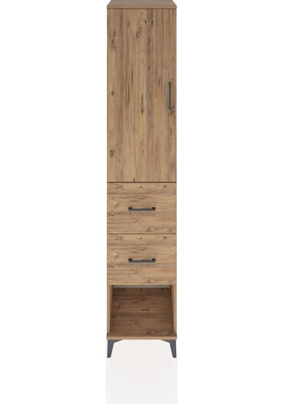 Hyperion Dolap 3 Raflı 2 Çekmeceli Tek Kapaklı 44x44x221 Çam-çam Çam