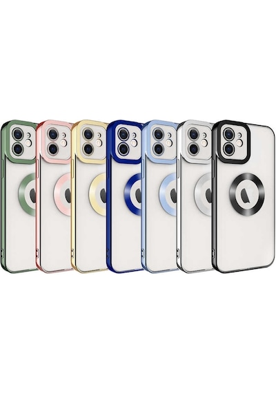 Apple Uyumlu iPhone 12 Uyumlu Kamera Korumalı Logo Gösteren Zore Omega Kılıf-siyah Siyah -