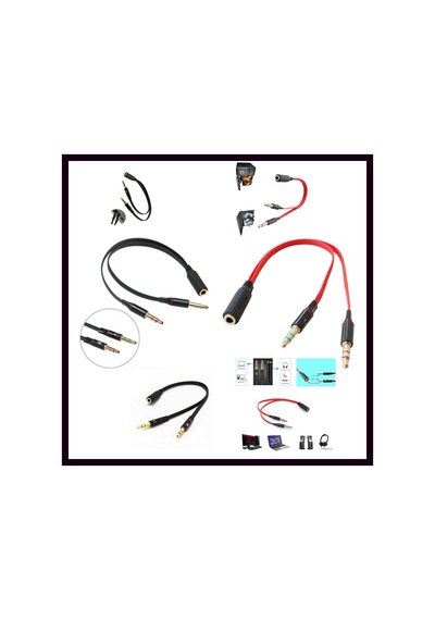 3.5 Mm Aux Kulaklık Mikrofon Dönüştürücü Birleştirici Kablo
