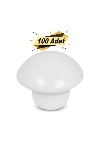 Mantar Düğme Kulp Çekmece Dolap Kapak Kulpu Beyaz 100 Adet