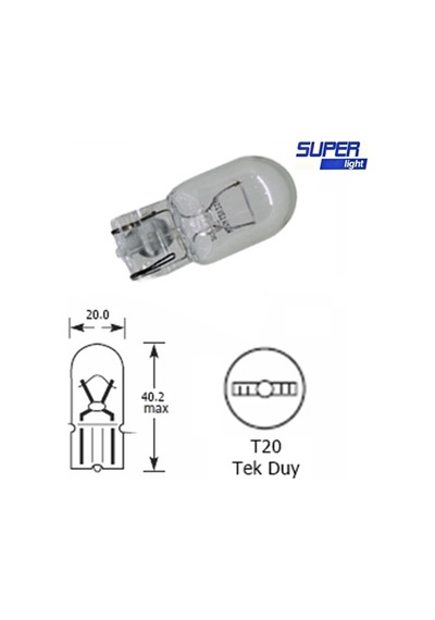 Super Light T20 Dipsiz Turuncu Park Ampulü Çift Duy Wy21 12v 21w 1 Adet