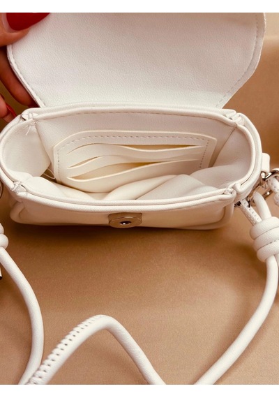 Elora Atelier Mini Flap Çapraz Askılı Beyaz Çanta Çok Renkli