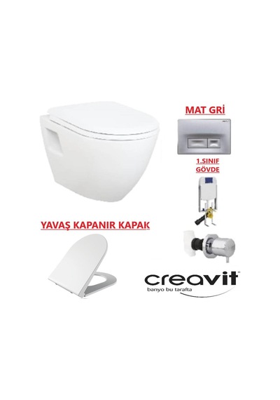 Creavit Gr5001-Tp325 Gömme Rezervuar Seti 5 Li Set Yavaş Kapak -