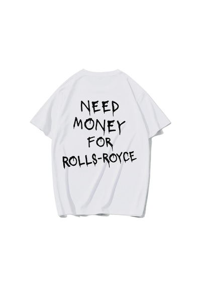 Brz Collectıon Brz Collection Unisex Oversize Rolls-royce Need Money For Rolls-royce T-shirt Beyaz