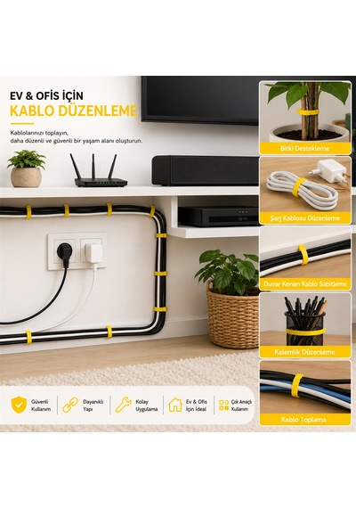 Alegron Sarı Plastik Kelepçe 3,6 X 250 Mm 100 Adet