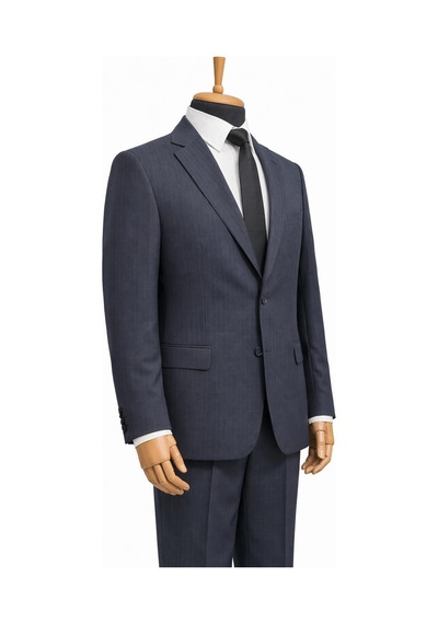 Dekosan Erkek Regular Fit Baba Çizgili Takım Elbise - 7554 Lacivert