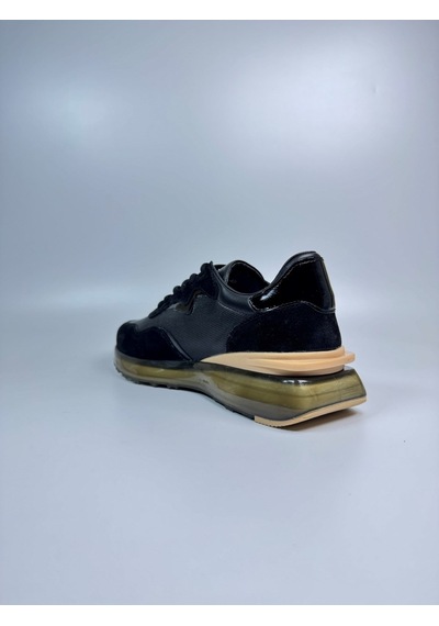 Daytex Premium Hakiki Deri Erkek Sneaker İthal Hava Tabanlı Siyah