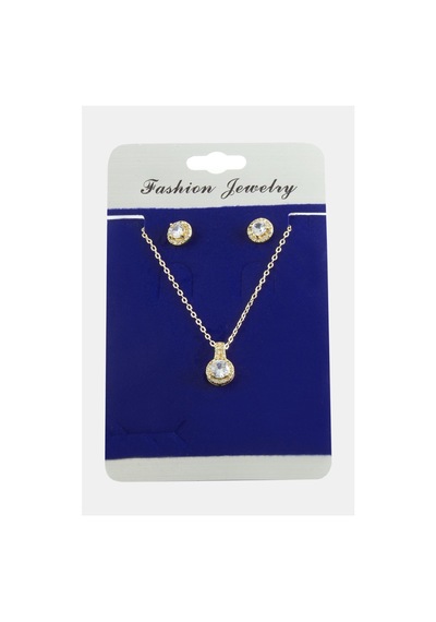 Yuvarlak Zirkon Taşlı Set Kolye 11 07215328
