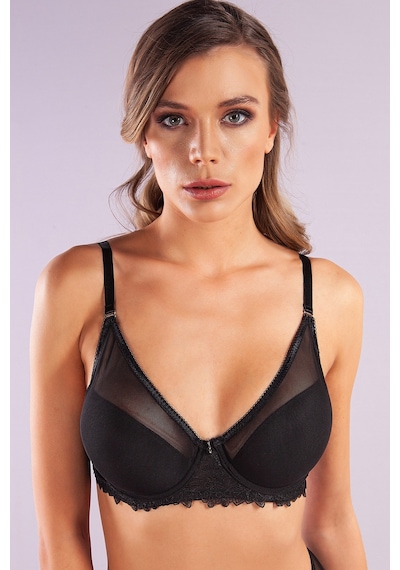 Lenaca Gapara Big Size Plunge Bra, Siyah Konforlu Ve Şık Sütyen Çok Renkli