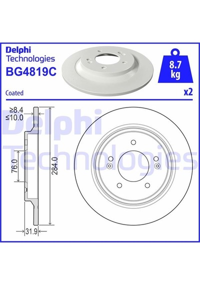 Arka - 767 - Fren Diski Dolu Tip - Kaplamalı Hyundaı İ30 1.4l G4ld 17- / Ionıq Em09 Em10 120hp 136hp - Mıxdepo - Elec Tr 5 Bijon Arka - 767 - Fren Diski Dolu Tip - Kaplamalı Hyundaı İ30 1.4l G4ld 17- / Ionıq Em09 Em10 120hp 136hp - Mıxdepo - Elec Tr 5 Bijon