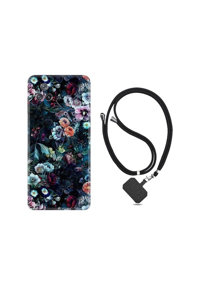 Xiaomi Poco F4 Kılıf İpli Boyun Askılı Desenli Silikon Great Flowers 1304