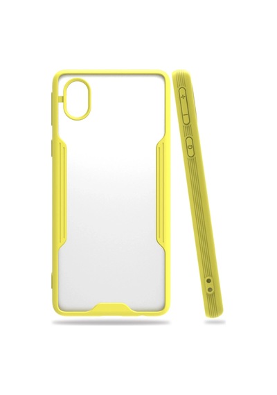 Gld-spt- Newface Samsung Uyumlu Galaxy A01 Core Kılıf Platin Silikon - Sarı