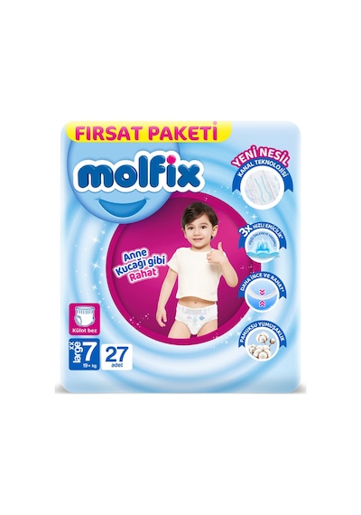 Molfix Külot Bez Fırsat Paketi 7 Numara 19+ Kg 27'li - 7 Adet Tarı