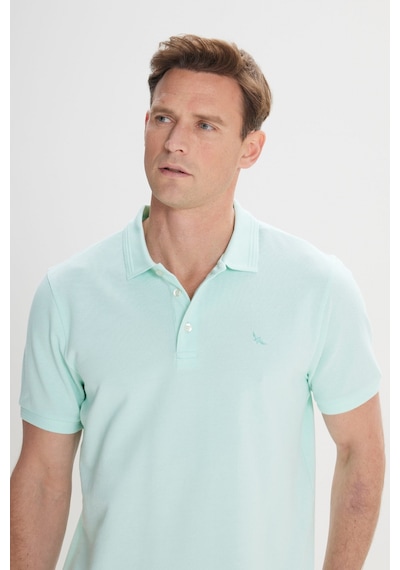AC&Co / Altınyıldız Classics Erkek Mınt Slim Fit Dar Kesim Polo Yaka %100 Pamuk Kısa Kollu Tişört Mint