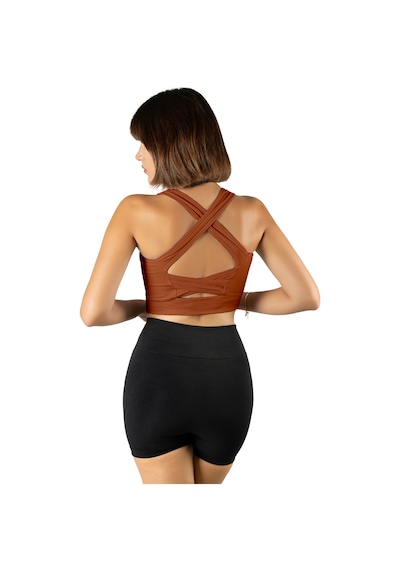 Terapi Men Kiremit Sırt Detaylı Fitted/vücuda Oturan Kare Yaka Spor Bluz Kiremit