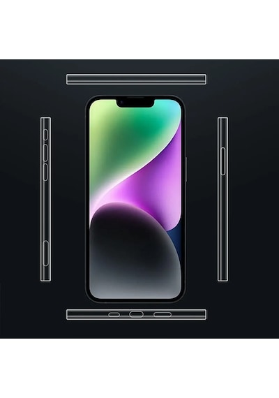 Ally Apple Uyumlu iPhone  15 Hidrojel Hayalet Yan Alt Üst Kaplama Koruyucu Fil