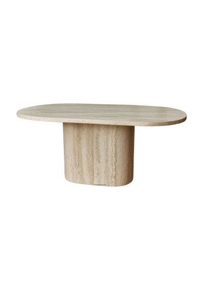 Lucca Oval Traverten Masa, 90x170 Traverten