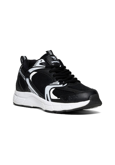 Tonny Black Unisex Siyah Faylon Taban Bağcıklı Spor Ayakkabı Siyah