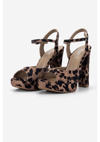 Valmenti Kadın Tekstil Leopar Topuklu Ayakkabı 828 8626 Bn Ayk Y26 Leopar Saten Çok Renkli